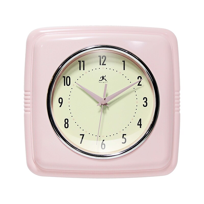 Infinity Instruments Square Retro Wall Clock, 9.25" (13228RB-4103) image 1