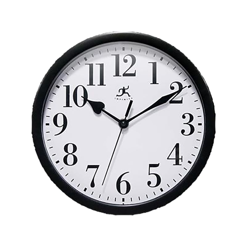 Infinity Instruments Wall Clock, Plastic/Glass, 9.63" (20048BK-4400) image 1