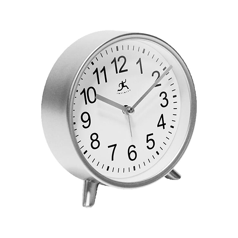 Infinity Instruments Table Clock, Plastic/Glass, 5.75" (15684SV-4360) image 1