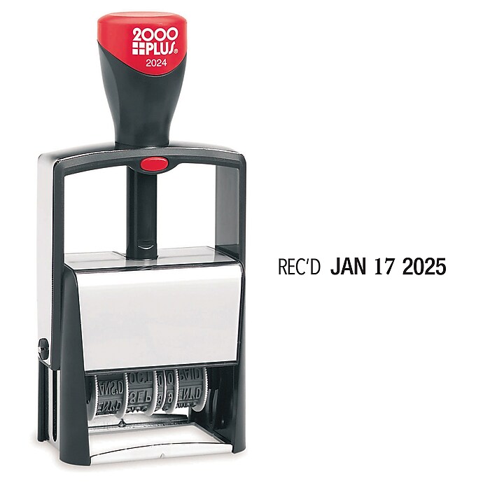 2000 Plus Classic Rectangle Dater Stamp, Black Ink, 1 3/4