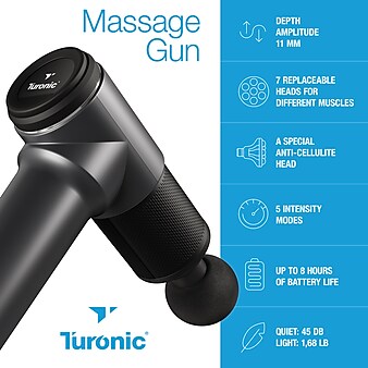 Treblab Turonic G5 Massage Gun, 5 Speeds, 7 Massage Heads, Black