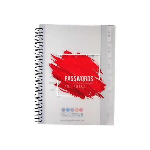 RE-FOCUS THE CREATIVE OFFICE, Left-Handed Large Password Keeper Book, –  RE-FOCUS THE CREATIVE OFFICE