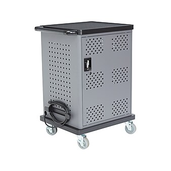 National Public Seating Oklahoma Sound Duet 2-Shelf Metal Mobile A/V Cart with Lockable Wheels, Silver (DCC)