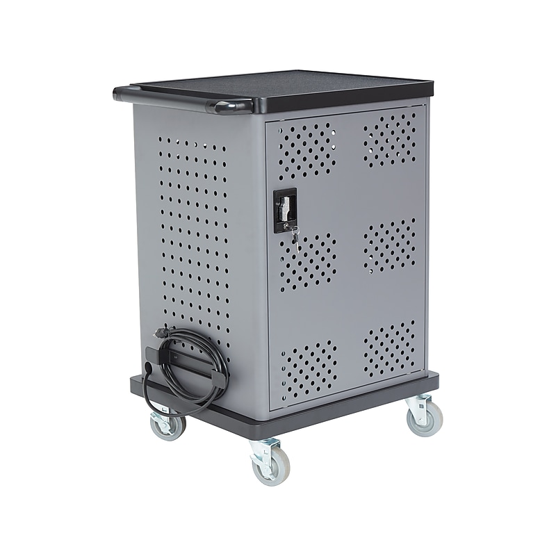 National Public Seating Oklahoma Sound Duet 2-Shelf Metal Mobile A/V Cart with Lockable Wheels, Silver (DCC) image 1