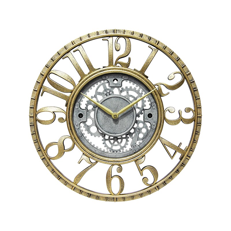 Infinity Instruments Gear Wall Clock, 15.5" (20031GS) image 1