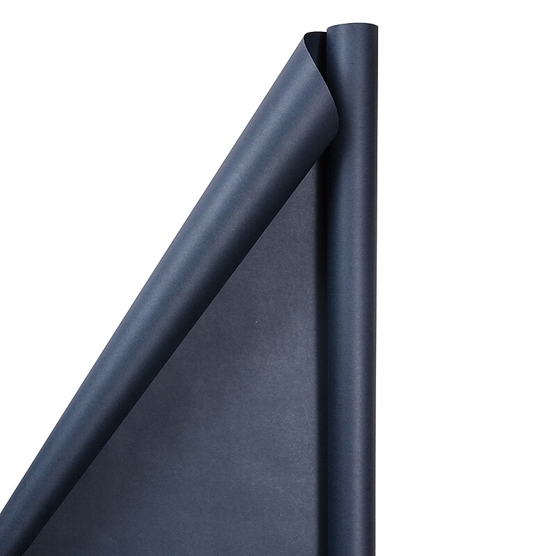 JAM Paper Wrapping Paper, 25 Sq. ft. x 30", Matte Cobalt Navy Blue, 2/Pack (277013523A) image 1