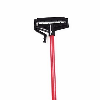Malish 60” Red Quick-Release Fiberglass Mop Handle (54260) - Fits 20 oz. Red Looped-End Mop Head