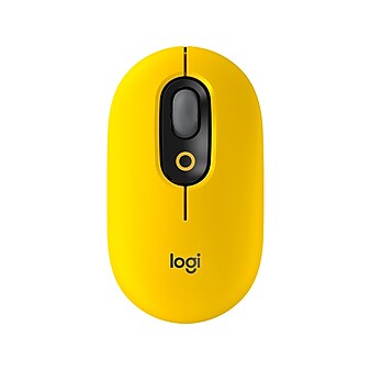 Logitech POP Wireless Ambidextrous Optical Mouse, Blast Yellow (910-006543)