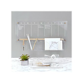 Russell+Hazel 10" x 24" Weekly Dry Erase Wall Calendar, Clear (44623)