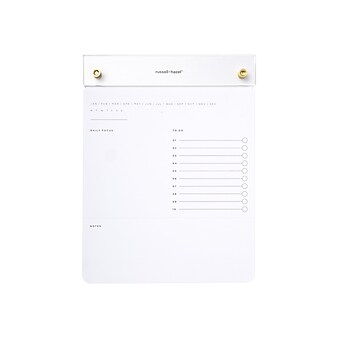 Russell+Hazel Drafter Tablet Notepad, 6.38" x 8.38", Clear/Gold, 100 Sheets/Pad (55748)