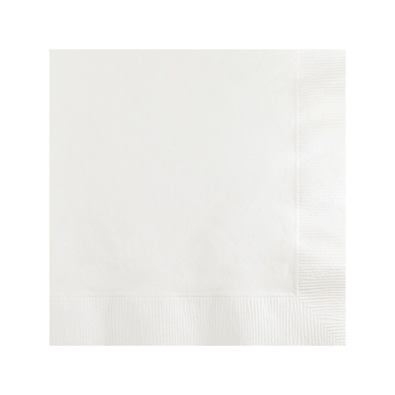 Creative Converting Touch of Color Beverage Napkin, 2-ply, White, 600 Napkins/Pack (DTC259000BNAP) image 1