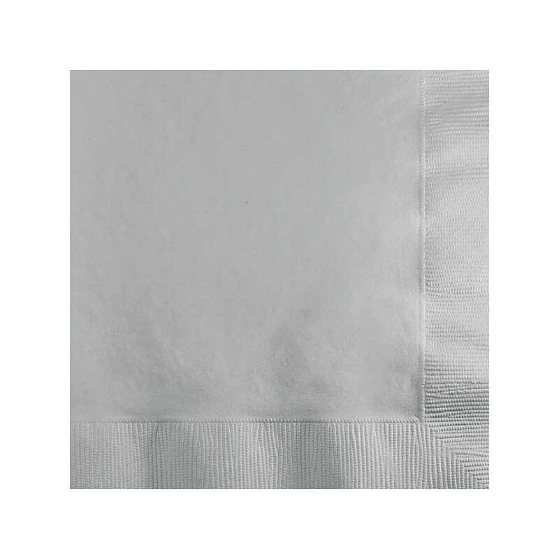 Creative Converting Touch of Color Beverage Napkin, 2-ply, Shimmering Silver, 150 Napkins/Pack (DTC803281BBNAP) image 1