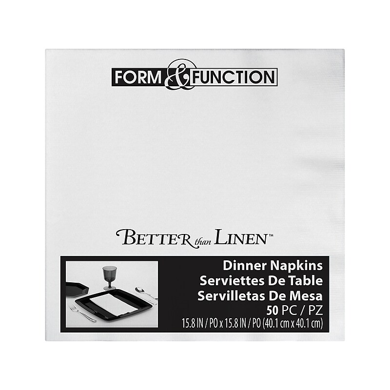 Creative Converting Better Than Linen Napkin, White, 150 Napkins/Pack (DTC603272DNAP) image 1