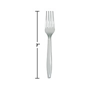 Creative Converting Touch of Color Plastic Fork, Shimmering Silver, 150 Pieces/Pack (DTC010469BFRK)
