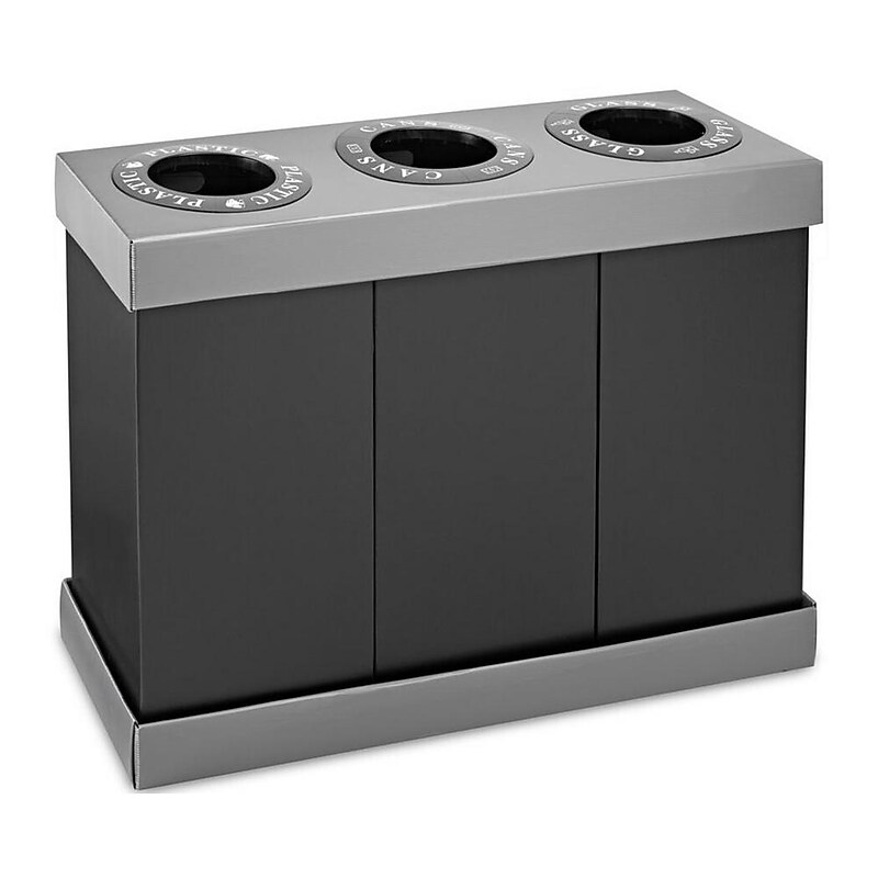 Alpine Industries Cardboard Trash & Recycling Bin Combo, 84 Gallon, Black (471-03-BLK) image 1