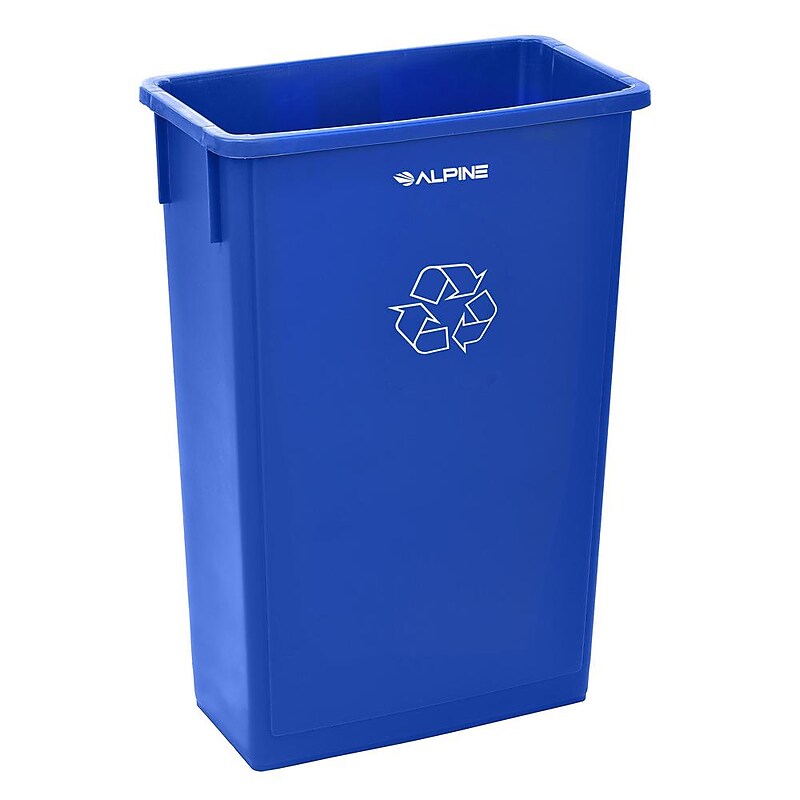 Alpine Industries Polypropylene Recycling Bin, 23 Gallon, Blue (ALP477-R-BLU) image 1