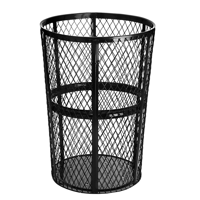 Alpine Industries Outdoor Commercial Trash Can, 48 Gallon, Metal Mesh (473-48-BLK) image 1