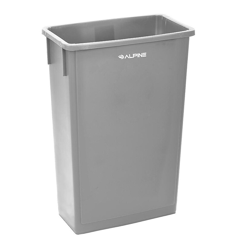Alpine Industries Polypropylene Trash Can, 23 Gallon, Gray (ALP477-GRY) image 1