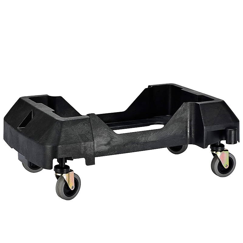Alpine Industries Rectangular Trash Can Dolly, 200 lb. Weight Capacity, Black (477-DOLLY) image 1