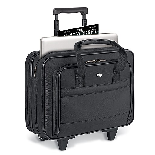 Solo New York Midtown Laptop Rolling Briefcase, Black Polyester (B1004) Staples