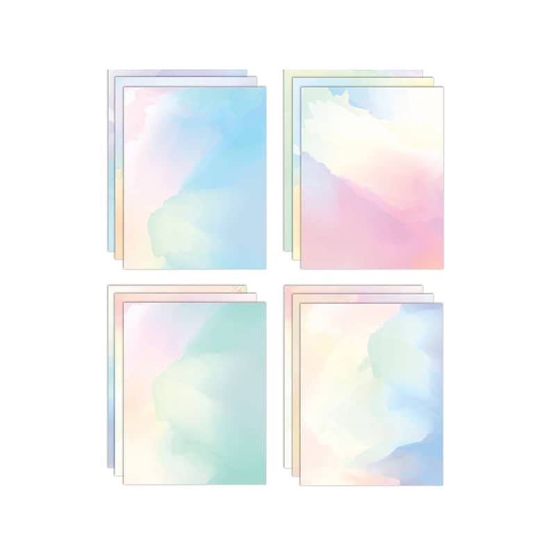Better Office Stationery Paper, Assorted Watercolor Designs, 100/Pack (64505) image 1