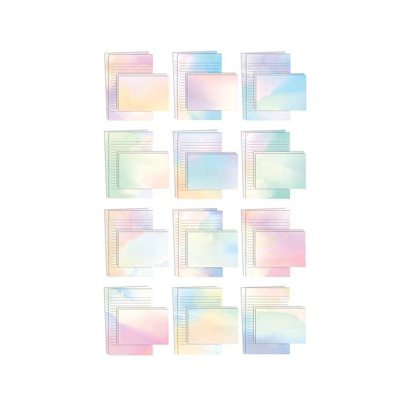 Better Office Mini Stationery Kits, Assorted Watercolor Designs, 50/Set (63905) image 1