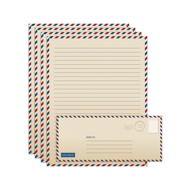 Better Office Stationery Kit, Vintage Airmail, 50/Set (63906) image 1