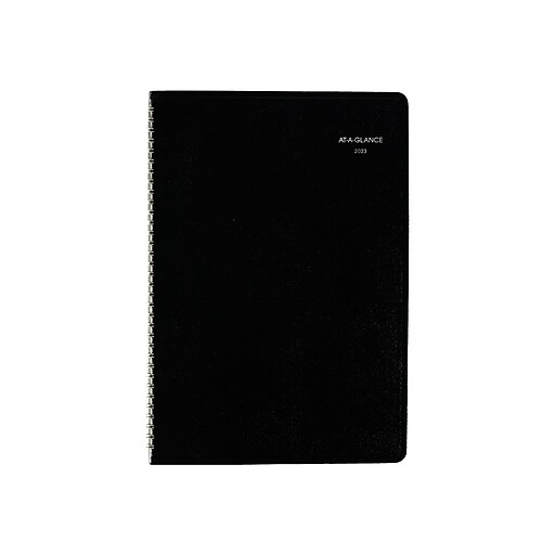 2023 ATAGLANCE DayMinder 8" x 12" Monthly Planner, Black (G4700023