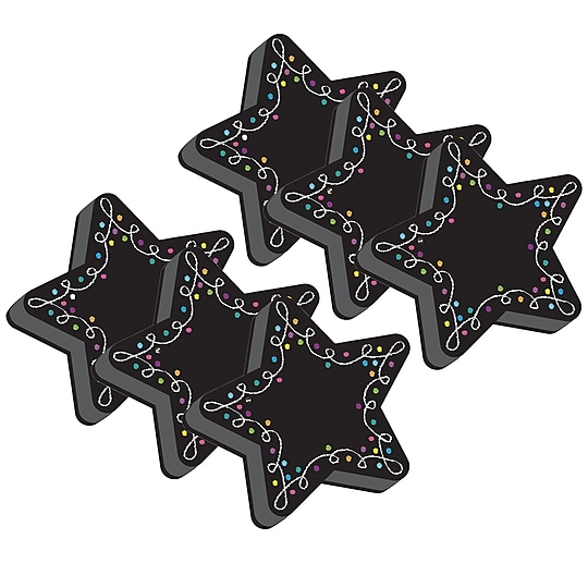 Ashley Productions Dry Erase Magnetic Whiteboard Erasers, Star Chalk, Pack of 6 (ASH09989-6)~#|#~sp151423842_sc7