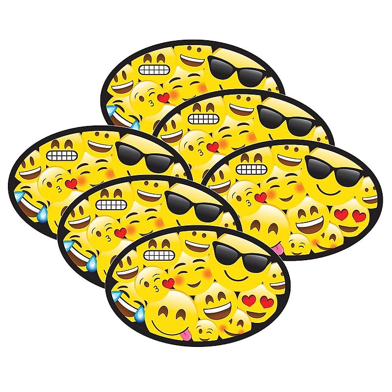 Ashley Magnetic Whiteboard Eraser, Emotions Icons, 6/Pack (ASH09996-6) image 1