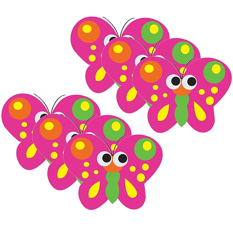 Ashley Dry Erase Magnetic Whiteboard Erasers, Butterfly, Pack of 6 (ASH10008-6) image 1
