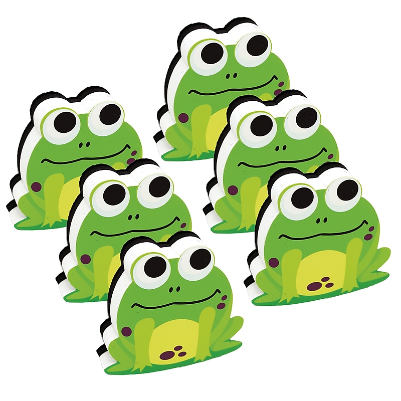 Ashley Dry Erase Magnetic Whiteboard Erasers, Frog, Pack of 6 (ASH10021-6) image 1