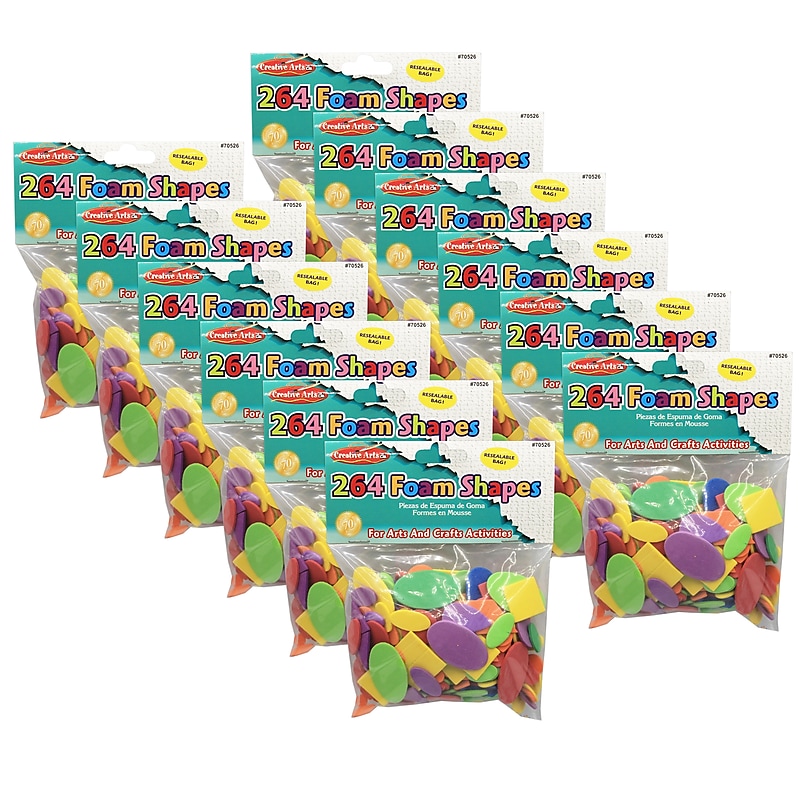 CLI Assorted Foam Shapes, 264/Pack, 12 Packs (CHL70526-12) image 1
