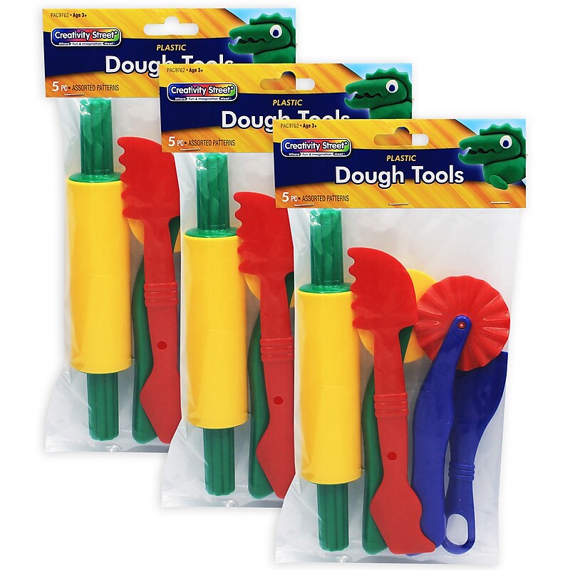 Creativity Street Dough Tools, 5 Assorted Patterns, 5" to 8", 5/Set, 3 Sets (CK-9762-3) image 1