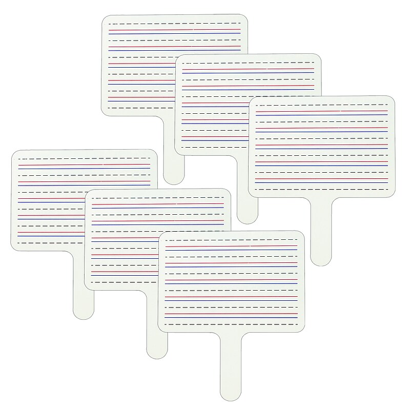 C-Line Two-Sided Dry Erase Answer Paddle, Lined/Plain, 10" x 8", Pack of 6 (CLI40670-6) image 1