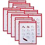 C-Line Reusable Dry Erase Pocket  Study Aid, Neon Red, 9" x 12", Pack of 10 (CLI40814-10)~#|#~sp151424268_sc7