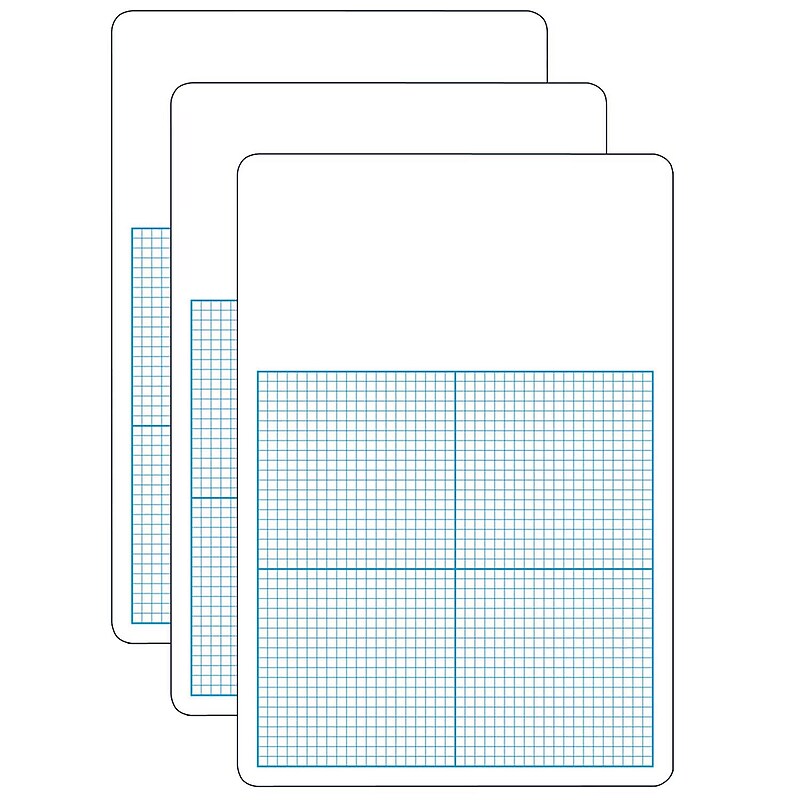Flipside Products 0.25" Graph Dry Erase Board, 11" x 16", Pack of 3 (FLP11161-3) image 1