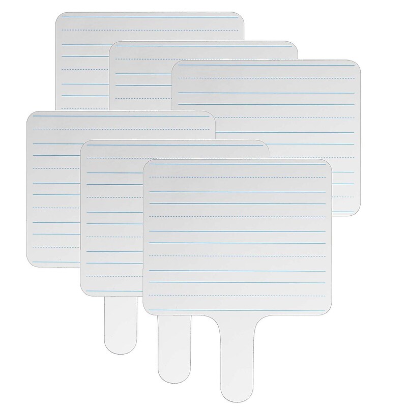 Flipside Products Two-sided Rectangular, Lined/Blank Dry Erase Writing Paddle, 7.75" x 10", Pack of 6 (FLP18002-6) image 1
