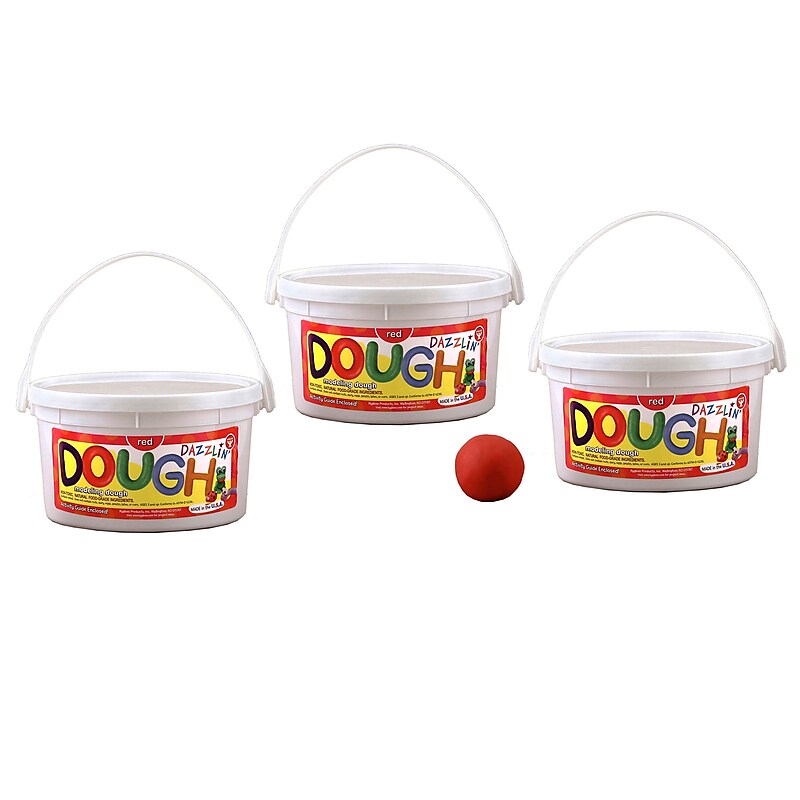 Hygloss Dazzlin' Dough, Red, 3 lb. Tub, Pack of 3 (HYG48301-3) image 1