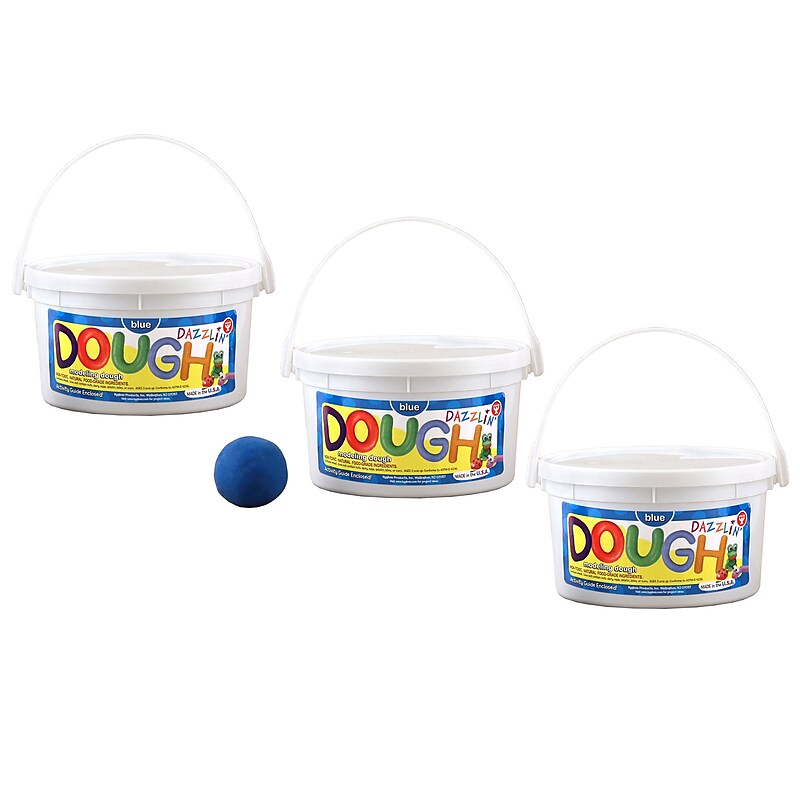 Hygloss Dazzlin' Dough, Blue, 3 lb. Tub, Pack of 3 (HYG48303-3) image 1