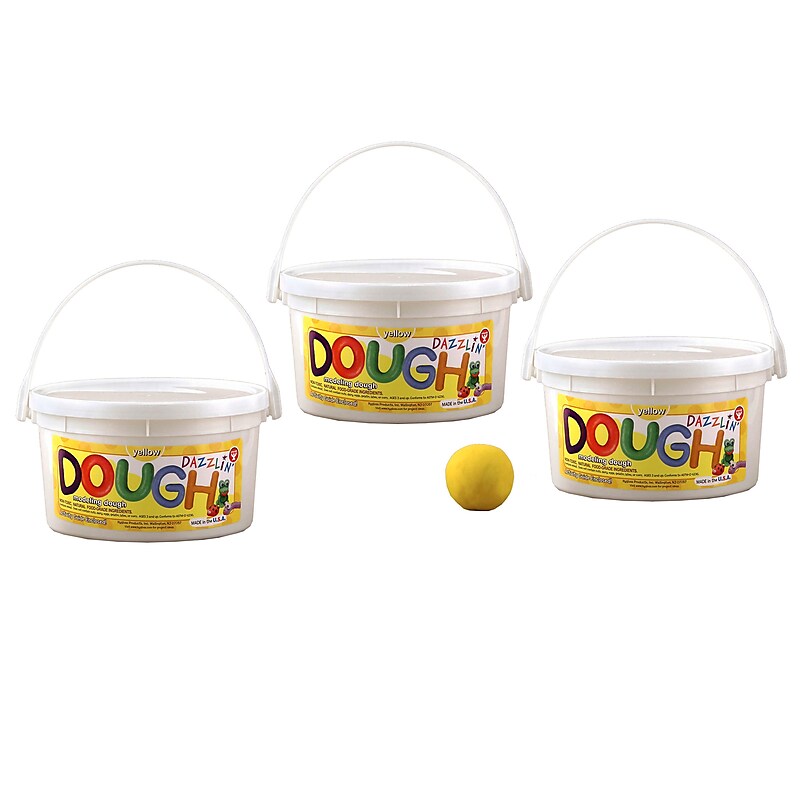 Hygloss Dazzlin' Dough, Yellow, 3 lb. Tub, Pack of 3 (HYG48304-3) image 1