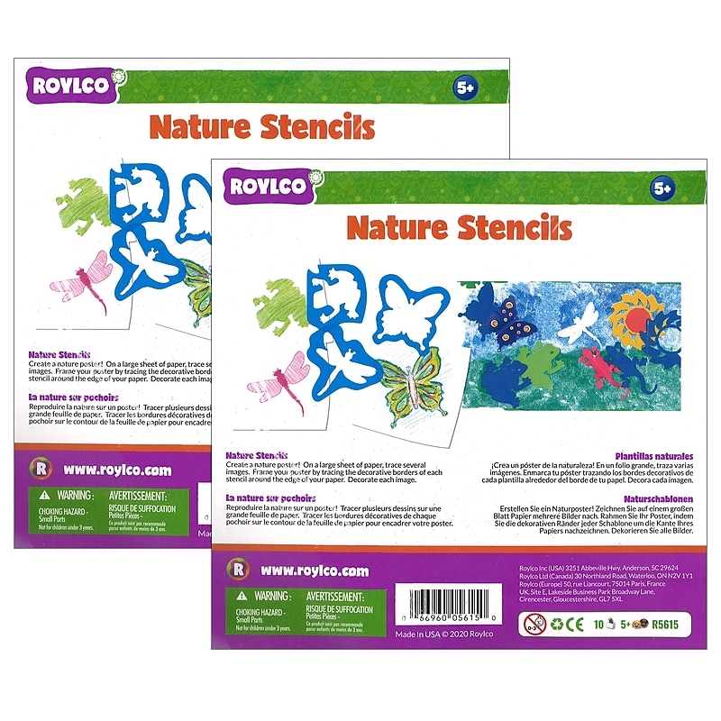 Roylco Nature Stencils, Green, 2 Packs (R-5615-2) image 1
