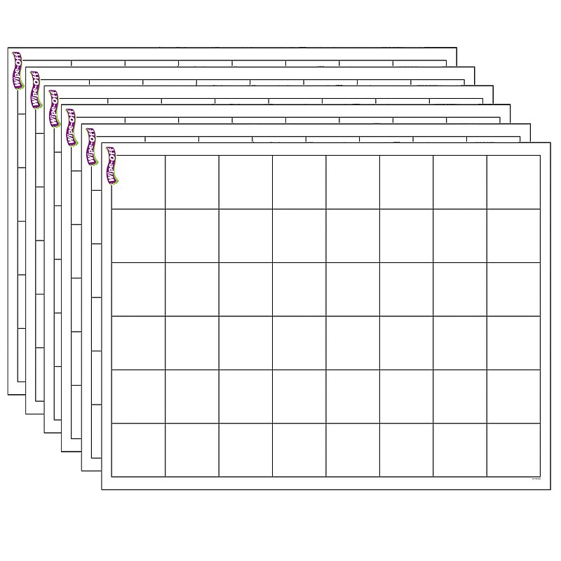 TREND Graphing Grid (Large Squares) Wipe-Off Chart, 17" x 22", Pack of 6 (T-27306-6) image 1