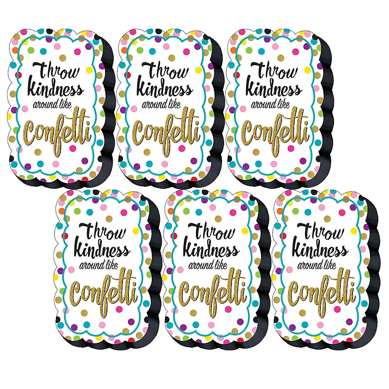 Teacher Created Resources Dry Erase Magnetic Whiteboard Eraser, Confetti, Pack of 6 (TCR77392-6) image 1