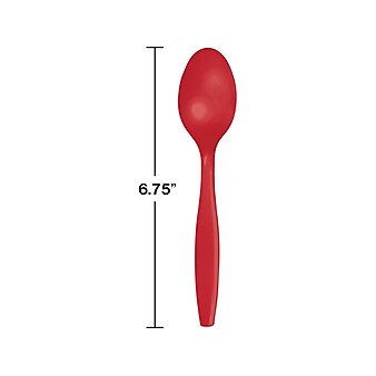 Creative Converting Touch of Color Plastic Spoon, Red, 150 Pieces/Pack (DTC010553BSPN)