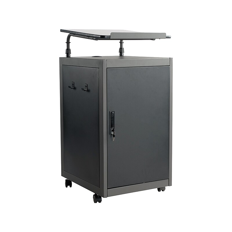 Oklahoma Sound WorkPod 41" Floor Lectern, Black/Charcoal Slate/White Nebula (TWPL1) image 1
