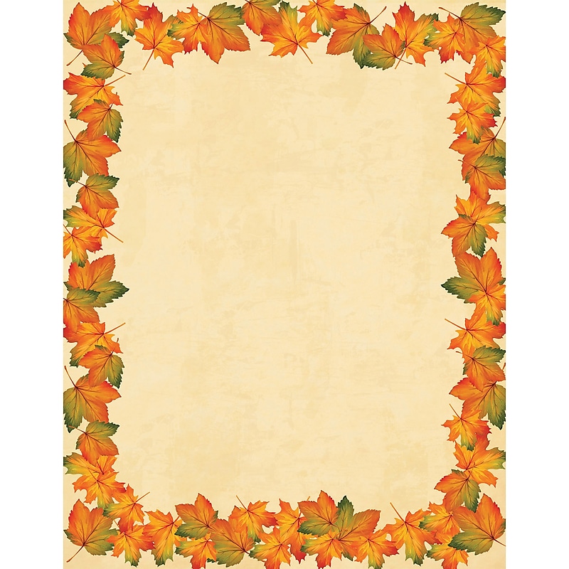 Great Papers® Holiday Stationery Painted Maple Leaves, 80/Count image 1