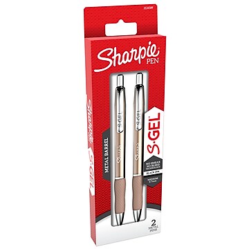 Sharpie S-Gel Metal RT Gel Pen, Medium Point, Black Ink, 2/Pack (2153654)