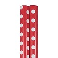 JAM PAPER Gift Wrap, Polka Dot Wrapping Paper, 25 Sq Ft per Roll, Red with White Dots, 2/Pack