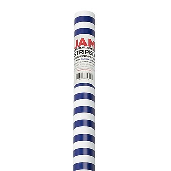 JAM Paper Gift Wrap, Striped Wrapping Paper, 25 Sq. Ft, Blue & White Stripes (2226516998)